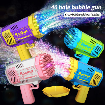 Pistola de burbujas, luz LED para niños y niñas